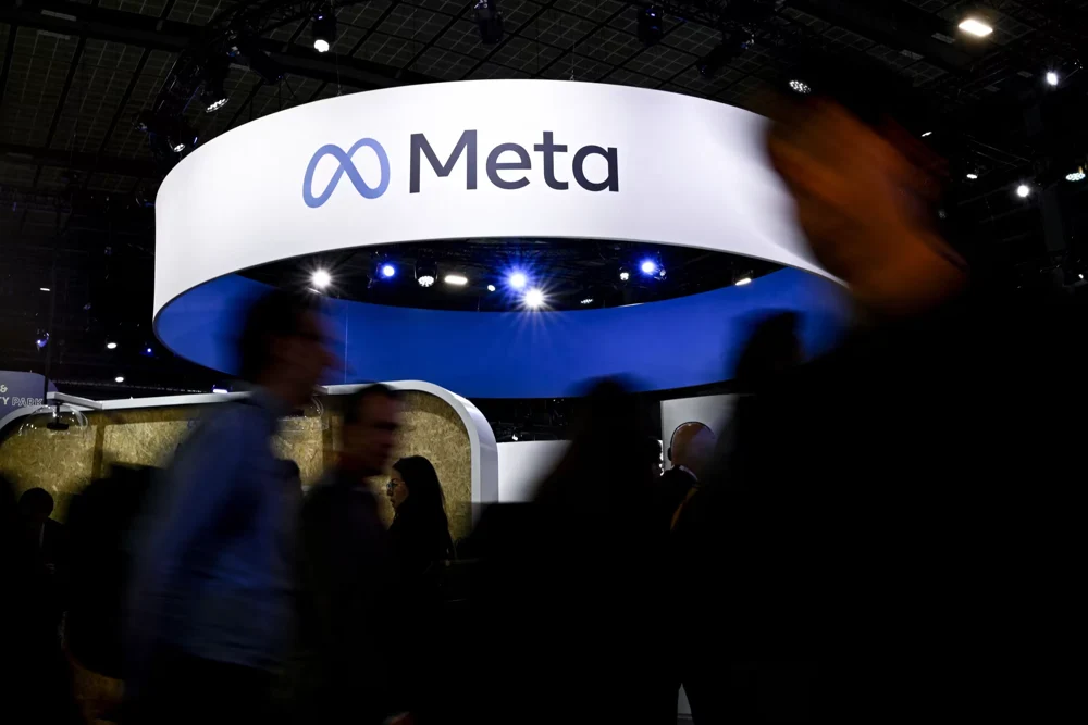 Meta logo at an exhibition, from the MarketWatch article